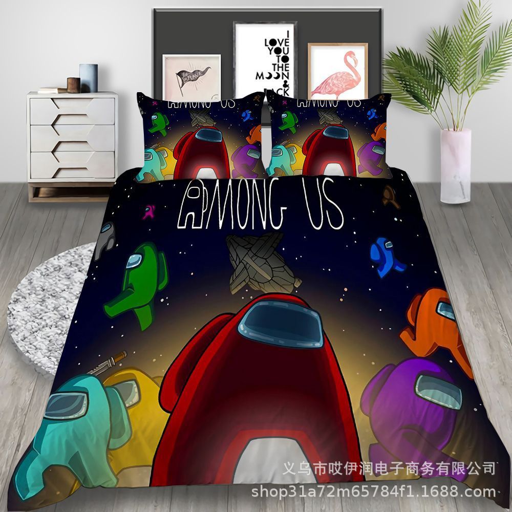 

Among Us Bedding Sets 3D print Size Quilt Bed Cover Duvet Cover Pillow Case 2-3 Pieces Sets Adult Children C0223, 07