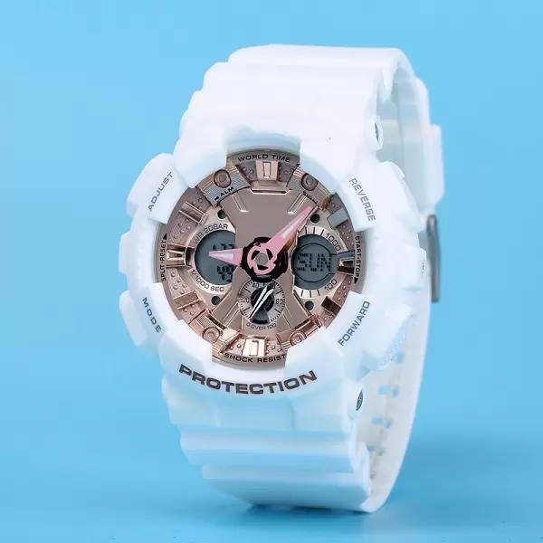 

GA-120 Men's Quartz Digital Sports Watch LED Dual Display World Time PU with high quality All hands can be operated