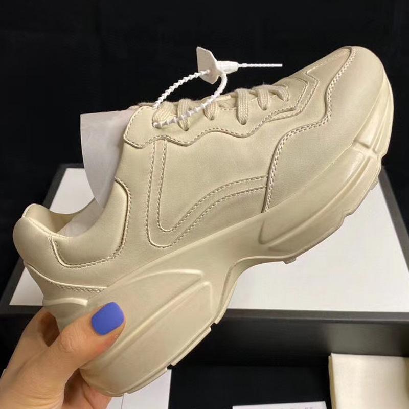

New Season Designers Shoes Fashion Shoes Women's Leather Lace Up Platform Oversized Sole Sneakers White Black Casual Shoes