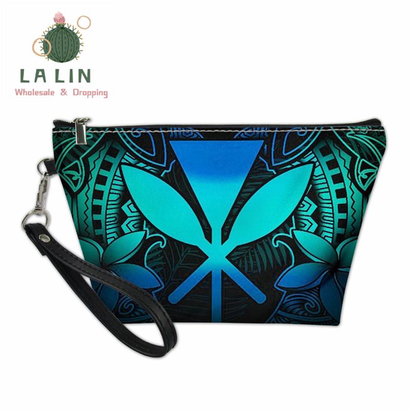 

Vintage Maoli Polynesian Plumeria Prints Girls Make Up Bags PU Travel Portable Storage Toiletry Hand Bag Customized Cosmetic Bag, Black