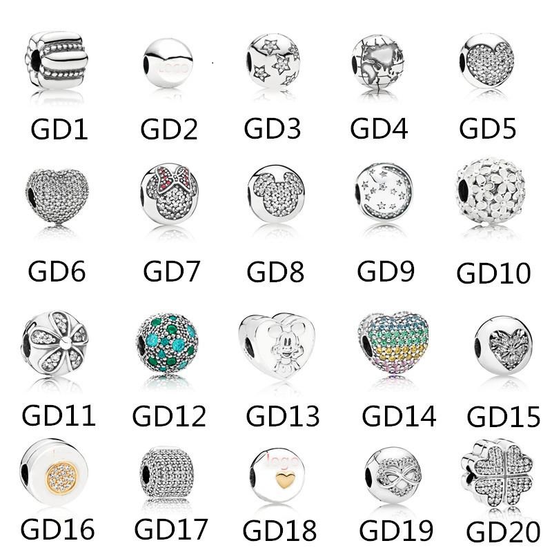 

New Authentic s925 Sterling Silver Positioning beads Fits Pandora Bracelet Love Charms For European Snake Chain Necklace Fashion DIY Jewelry