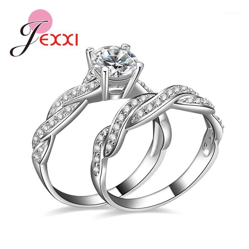 

Cluster Rings Infinity Cubic Zirconia 925 Sterling Silver Couple Womens Anniversary Promise Bridal Engagement Ring Sets Jewelry, Golden;silver