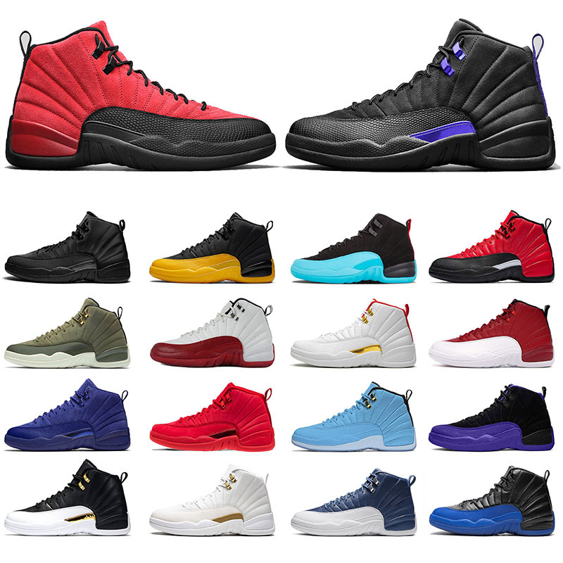 

Jumpman 12 12s Men Women Basketball Shoes x Stock Xii University Gold Golden Trainers Concord Stone Blue Ovo White Bulls Sneakers, Black