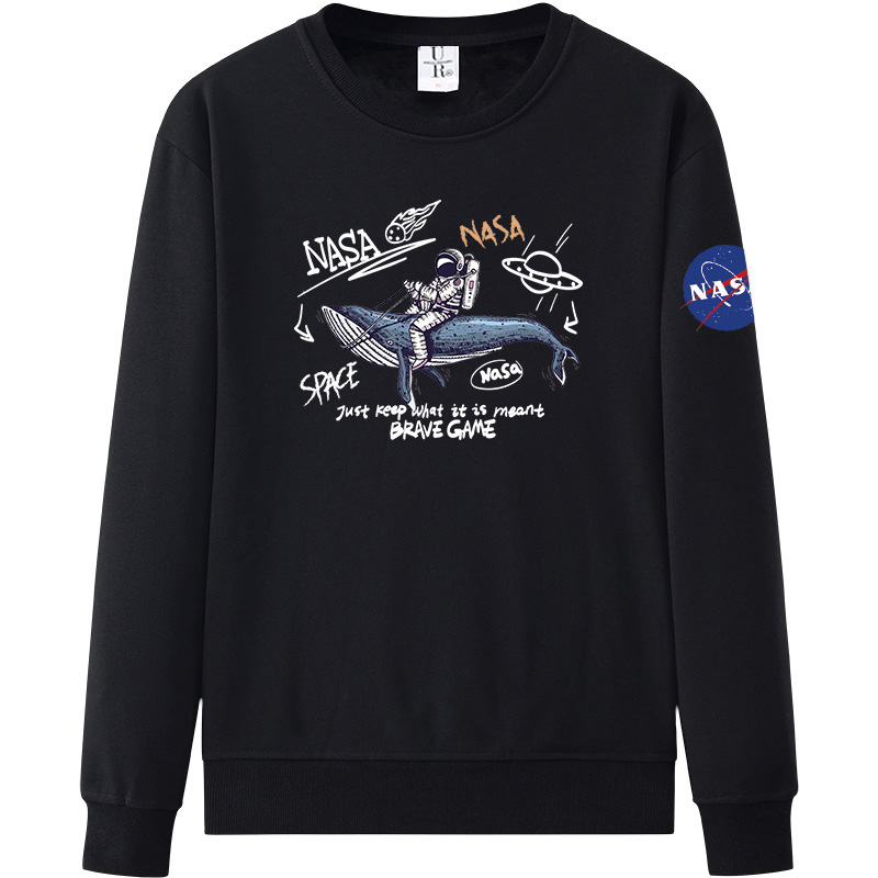 

2021 Designer NASA Long Sleeve Hooded velvet Sweatshirts Hoody Pullover Men Women Hoodie Plus Size 243, Gray 2