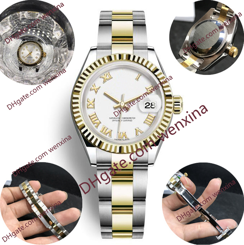 

08 Quality Deluxe 26mm Pink gold 2813 Mechanical automatic Watches women dress watch full Stainless steel waterproof Couples Wristwatches, 01