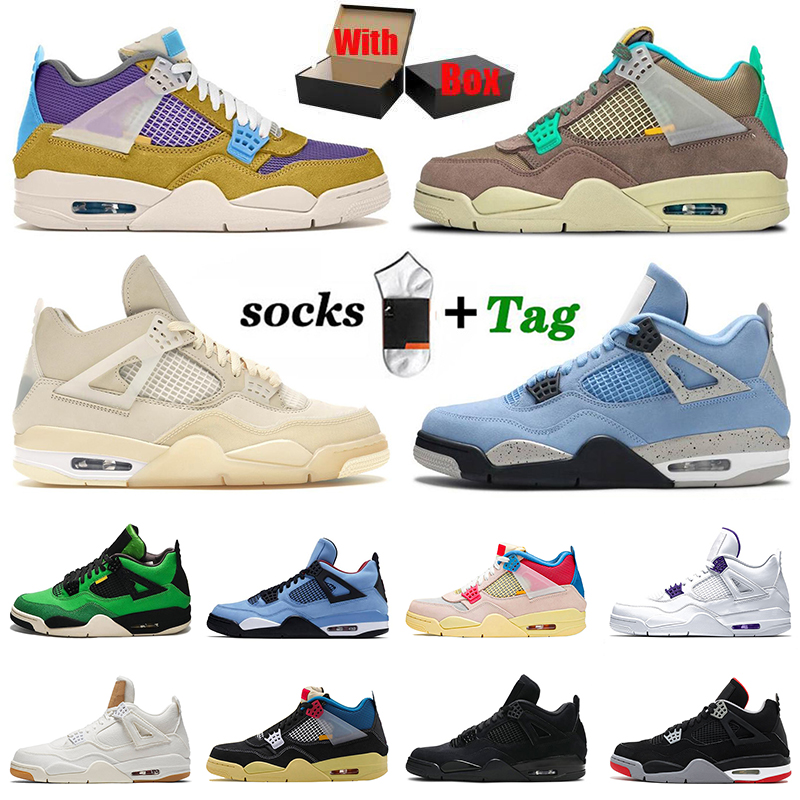 

With Box 2021 Original Jumpman IV Sail 4 Womens Mens Basketball Shoes 4s Desert Moss Taupe Haze University Blue Black Cat What The Court Purple Denim Sneakers Trainers, D3 40-47 travis scotts cactus jack