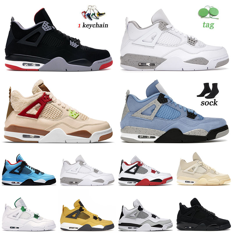 

2021 Top Quality Basketball Shoes 4 4s University Blue Bred White Oreo Shimmer Travis Scott Black Cat Lightning Taupe Haze Off Mens Women Trainers Sneakers 36-47, D18 cool grey 40-47