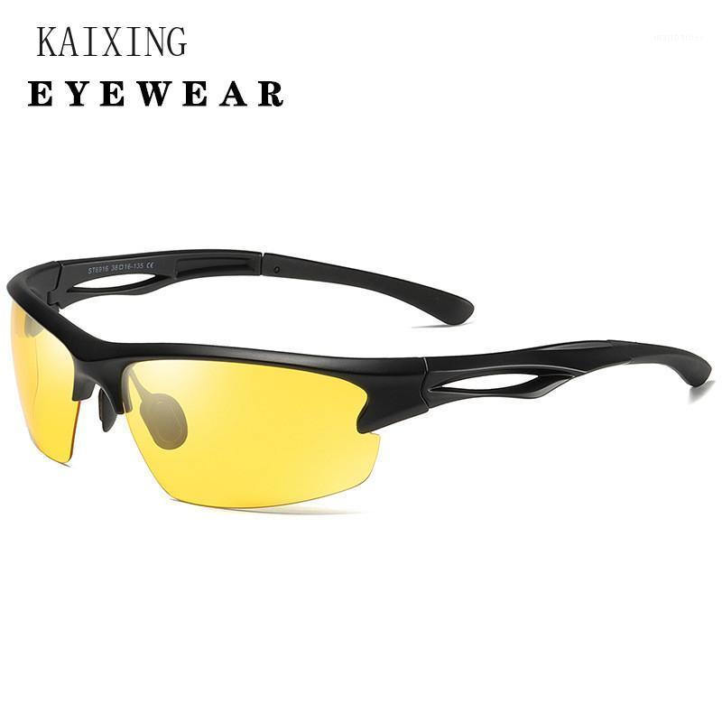 

Sunglasses KAIXING TR90 Polarized Sports Vintage Men's Sun Glasses Night Vision Anti-glare Male Driving Eyewear UV400 6916