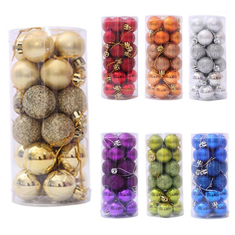 

Party Decoration 24pcs Barreled Christmas Ball Shatter-resistant Plastic, Multiple Colors Optional Tree Decorations