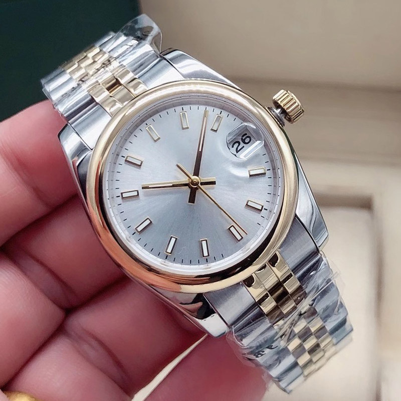 

wristwatch fashion women 31mm watches in various color styles stainless steel folding buckle lady automatic mechanical sports waterproof watches wristwatches, Black