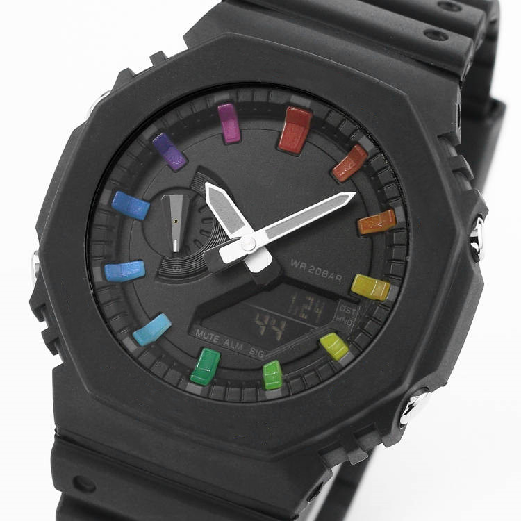 

Men's Quartz Sports Digital 2100 Watch LED Dual Display High Quality Waterproof