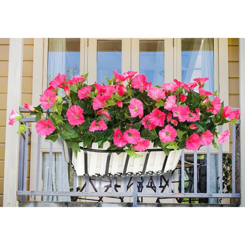 

Decorative Flowers & Wreaths Artificial Fake Morning Glory Silk Petunia Orchid Hanging Basket Vibrantly Symbol For Vine Garden Home Wedding, Purple