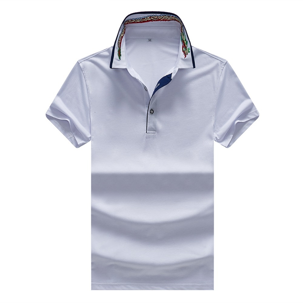

2021 Plus New Real Full Size Cotton Summer Men Sleeve Polos Mens Shirts for Ralphmen Tops 3d Embroidery Shirt Homme Camisa Woul, Black