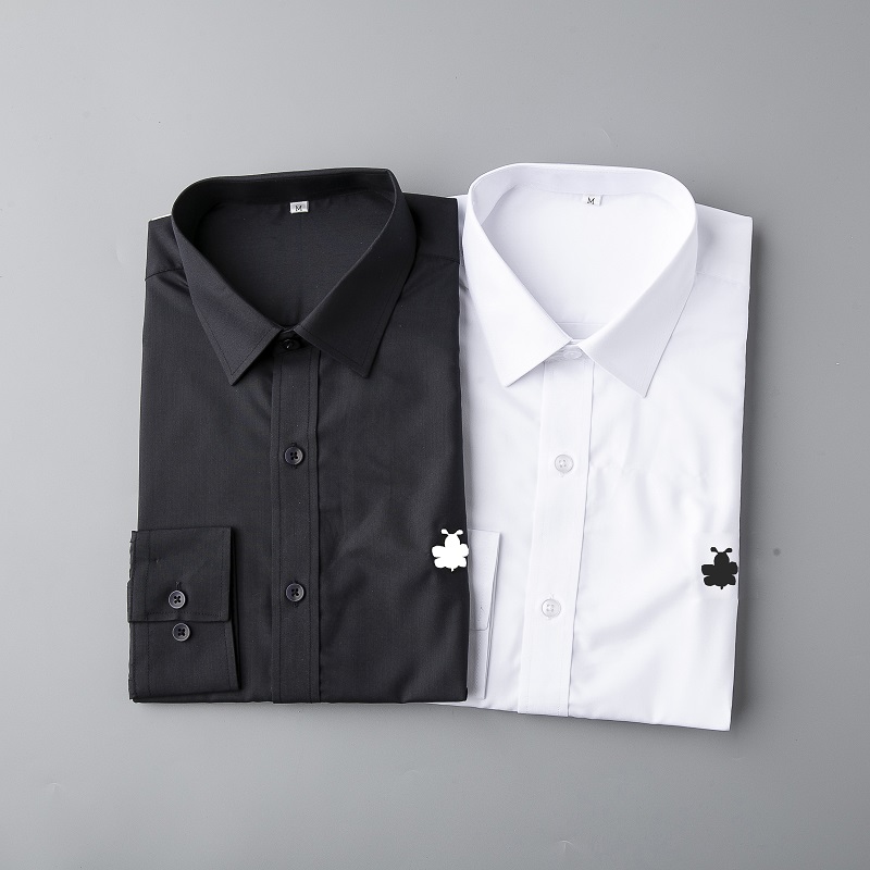 

New 2021 Mens Designer Shirts Fashion Casual Shirt Men Slim Fit Shirts Stripe, White;black