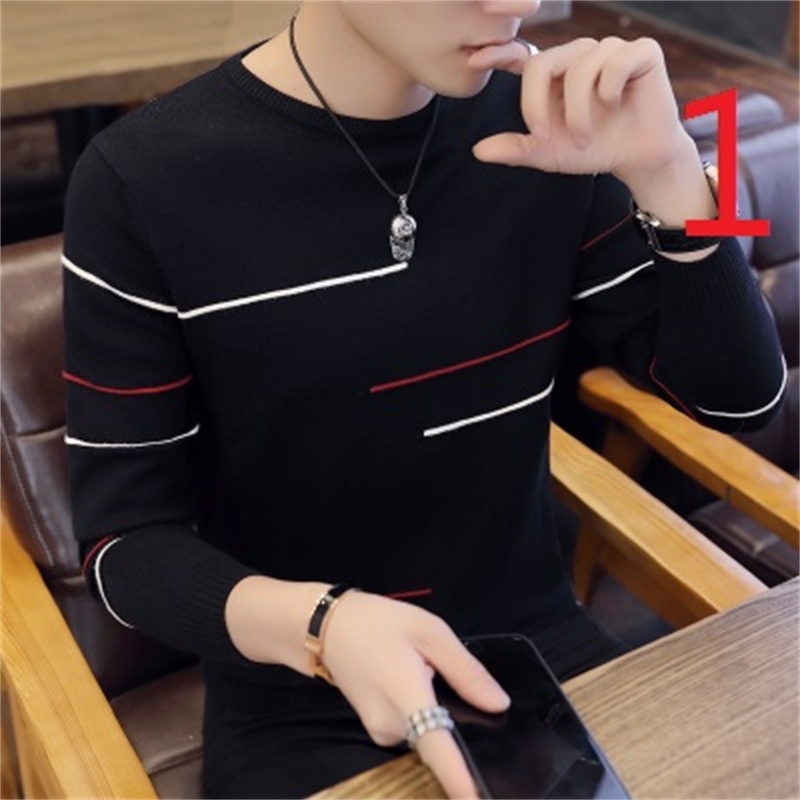 

2021 New Thick Long-sleeved Bottoming Shirt Tide Men's Mercerized Cotton xl Half-high Collar Embroidery T-shirt Qv3p