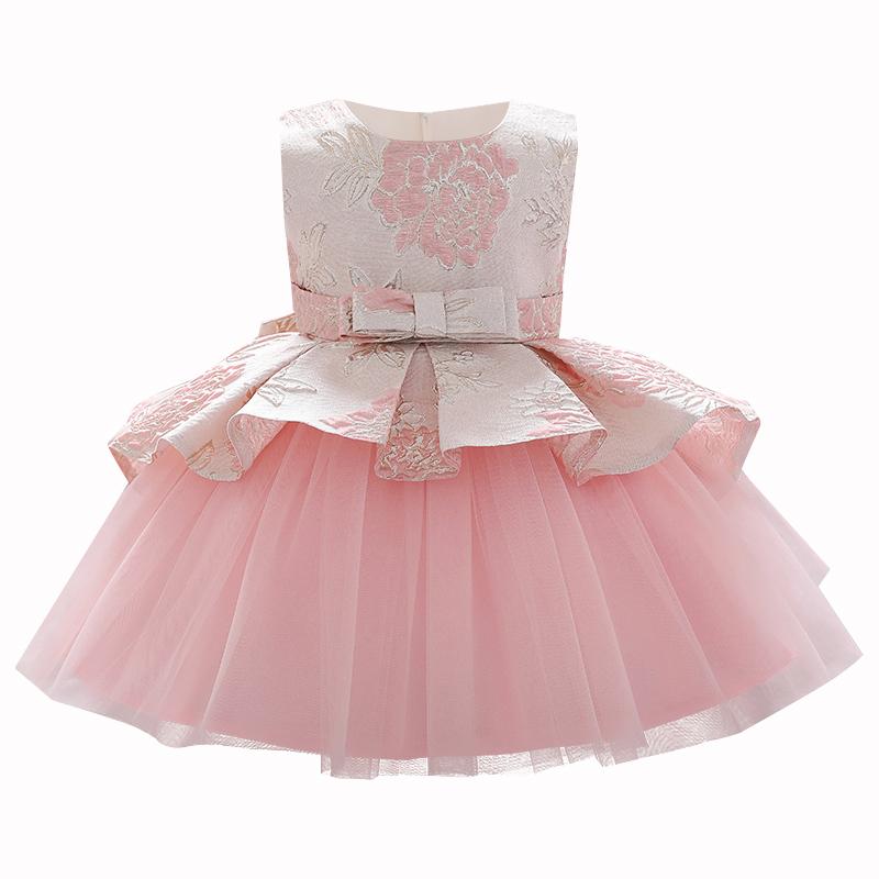 

Girl's Dresses Little Girl Princess Costume 2021 Children's Clothing Satin Dress For Baby Clothes One Year Old Birthday Party, Red;yellow