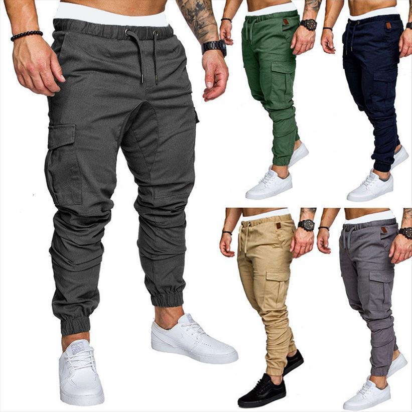 

slim fit trousers cargo women pant male solid color casual long with pockets, Black