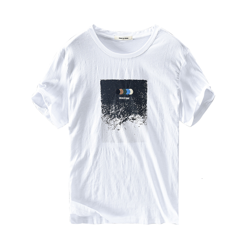 

2021 Summer New Brand Embroidery Linen t Shirt Casual White T-shirt for Men Fashion Comfortable Tshirt Mens Chemise Camisa Xwvz, Gray