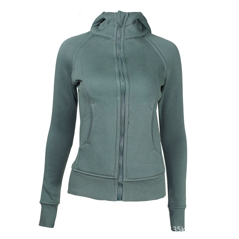 

luxury women's tracksuits yoga cloth yoga suit scuba leisure sports hoodie sweater autumn winter plush thickened zipper, Gray