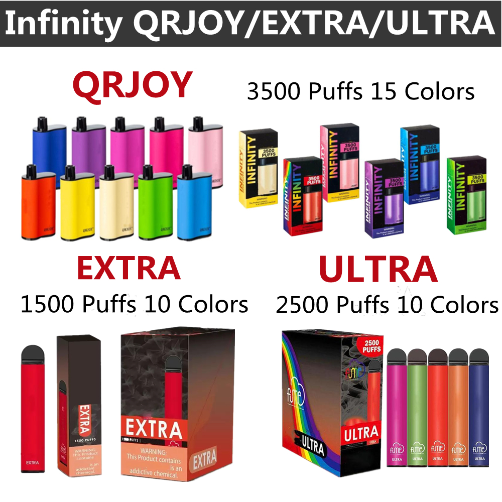 

Infinity QRJOY EXTRA ULTRA Disposable Vape Pen E Cigarettes 1500/2500/3500 Puffs Device High Quality Original Vapors Wholesale