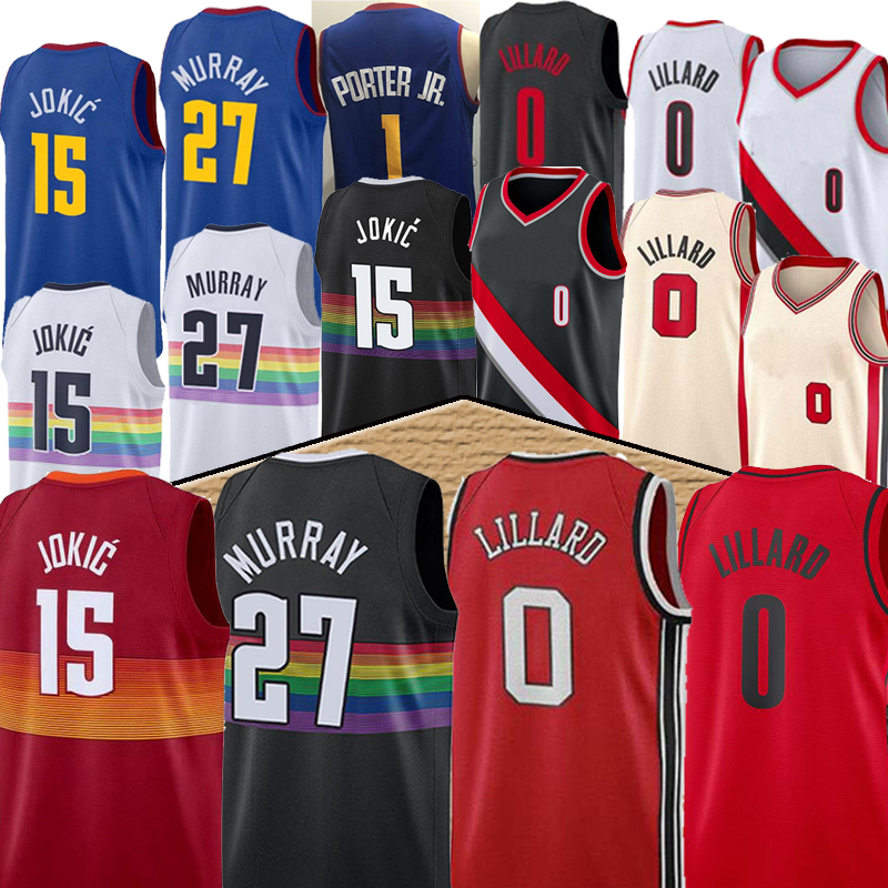 

Jamal 27 Murray basketball jersey Nikola Mens 15 Jokic Michael 1 Porter Jr. Damian 0 Lillard New men basketball jerseys hot sell, Kaituoze