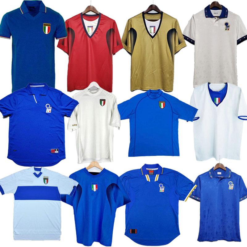

1998 Retro Baggio Maldini SOCCER JERSEY FOOTBALL 1990 1996 1982 ROSSI Schillaci Totti Del Piero 2006 Pirlo Inzaghi buffon Italy Cannavaro, Black;yellow