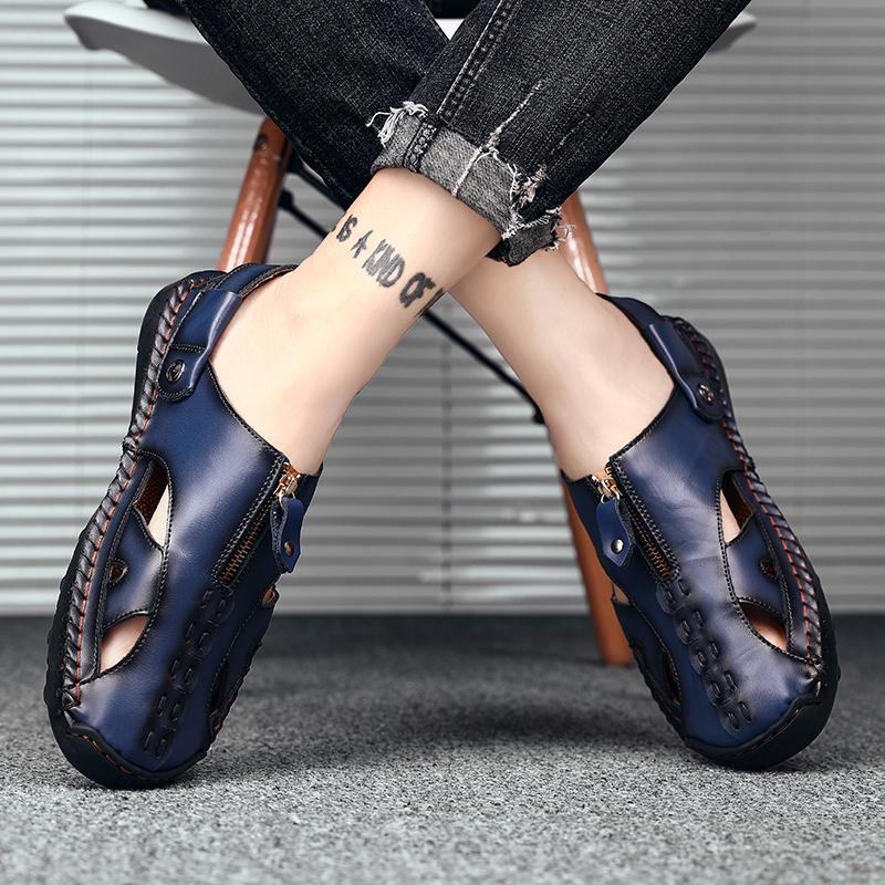 

Slippers Sport Men Safety Zandalias Sandel Shoes Playa Sandles Rubber Sandalsslippers 2021 Summer Erkek Romanas Work Homme Heren Ete De, Black