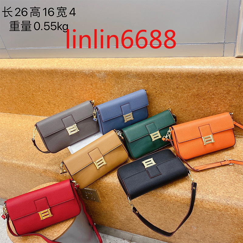 

International famous brand bag foreign Come with Logo Fashion bags style female Y9802 Korean version one shoulder armpit square handbags texture simple messenger, Size:26×4×16cm;with logo