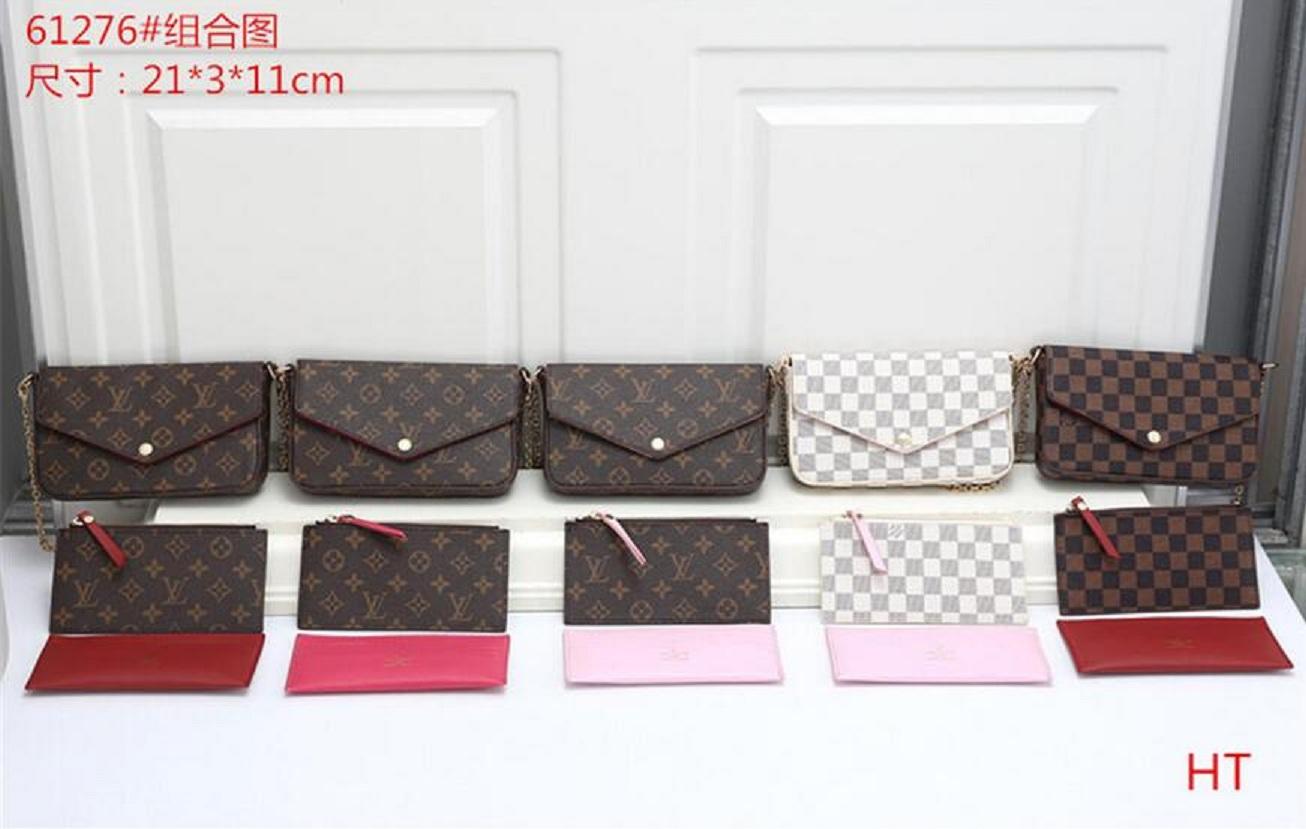 

new High quality wallet single Double zipper designer men women leather wallets lady ladies long purse LV LOUIS VITTON 9456, Black