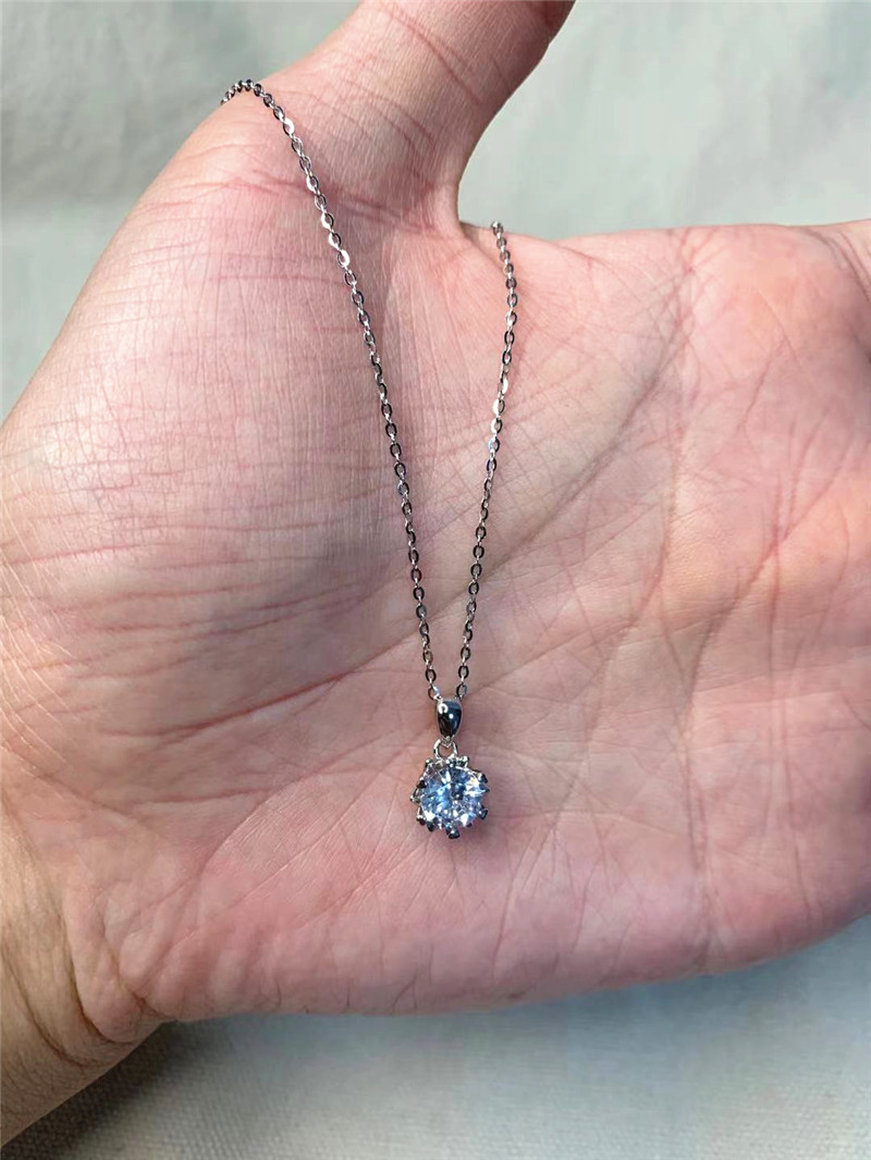 

luxury jewelry necklace diamond sweater 925 Sterling Silver Rhodium Plated designer thin chain women necklaces fashion style Ornaments gift