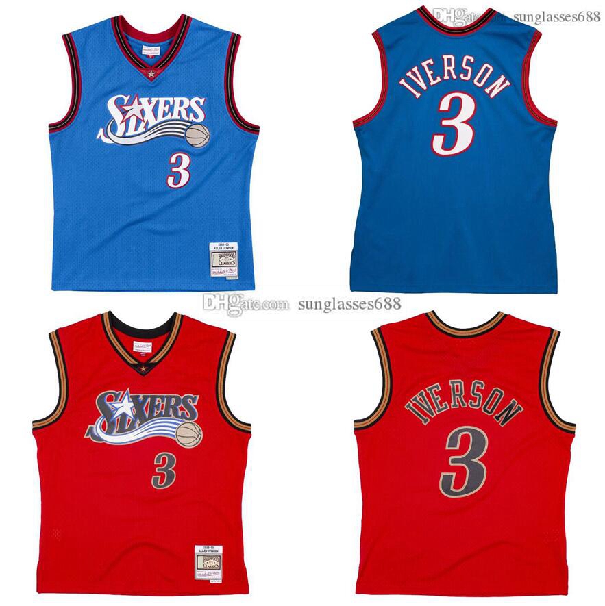 

Stitched Allen Iverson Jersey S-6XL Mitchell & Ness 1999-00 Mesh Hardwoods Classics retro basketball jerseys Men Women Youth