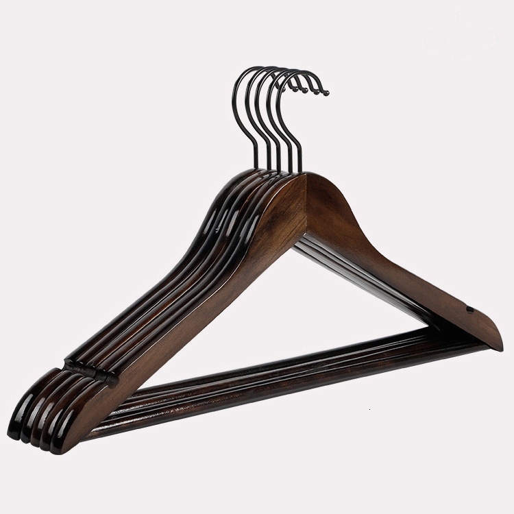 

Nail Hook Lixun Black Pole Wooden Clothing Store Men's Household Solid Wood Clothes Hanger