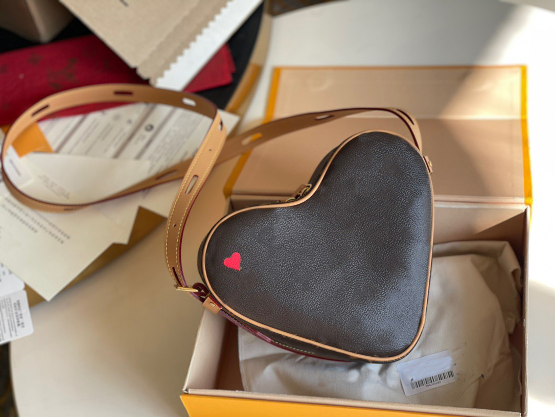 

TOP QUALITY GAME ON COEUR Totes VINTAGE Bag Messenger Shoulder bags Mini Desinger Red Heart M57456 Handbags Luxurys Designers Crossbody handBag, Paper invoice
