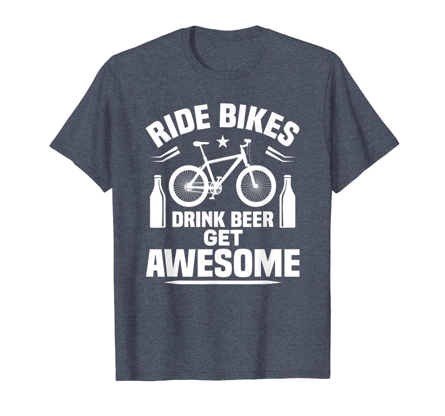 

ride bikes drink beer funny mtb cycling gift t-shirt, White;black