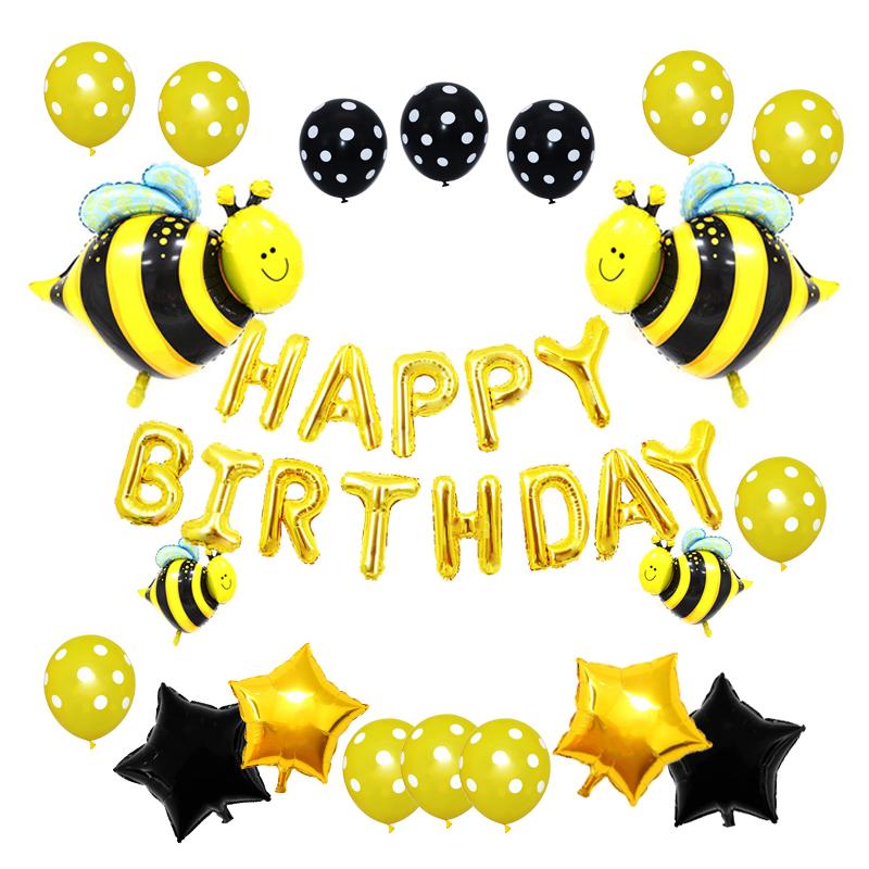 

Party Decoration Big Yellow Bee Balloons For Honey Themed Birthday Baby Shower Supplies Happy Aluminum Foil Decor