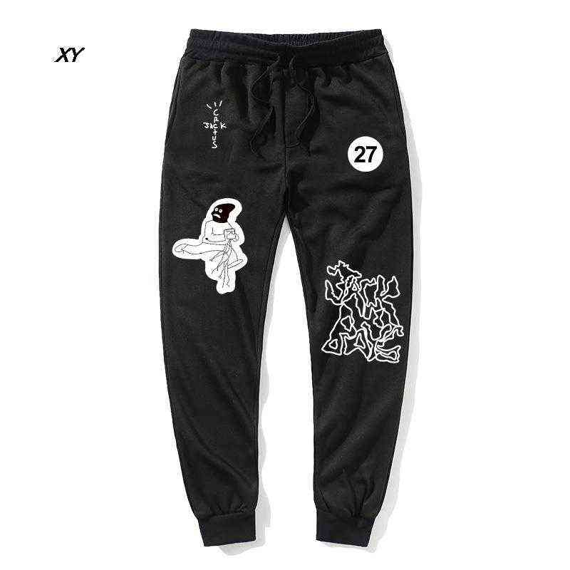 

2020Quality Fleece trousers TRAVIS SCOTT ASTROWORLD Letter Printed Women Men Jogging Pants Hip hop Streetwear Men SweatpantS G1217, Black