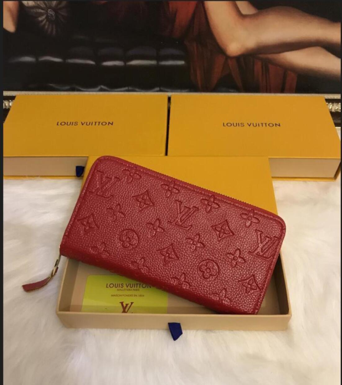 

1-17 LV LOUIS 1 VITTON Leather Bags Women Wallet Designer Zipper Wallets Fashion Men Zipper Purse Holders Designer Clutch#3, Red;black