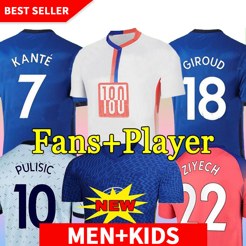 

Thailand fourth 20 21 WERNER HAVERTZ CHILWELL ZIYECH Player version Soccer Jerseys 2020 2021 PULISIC Football Shirt KANTE MOUNT 4th Men Kids set Kits tops, 2122 hoem