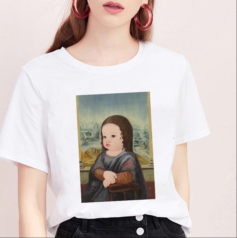 

womens cartoon painting t shirt women harajuku cute child printed femme thin section tee interesting tshirt clothing, White