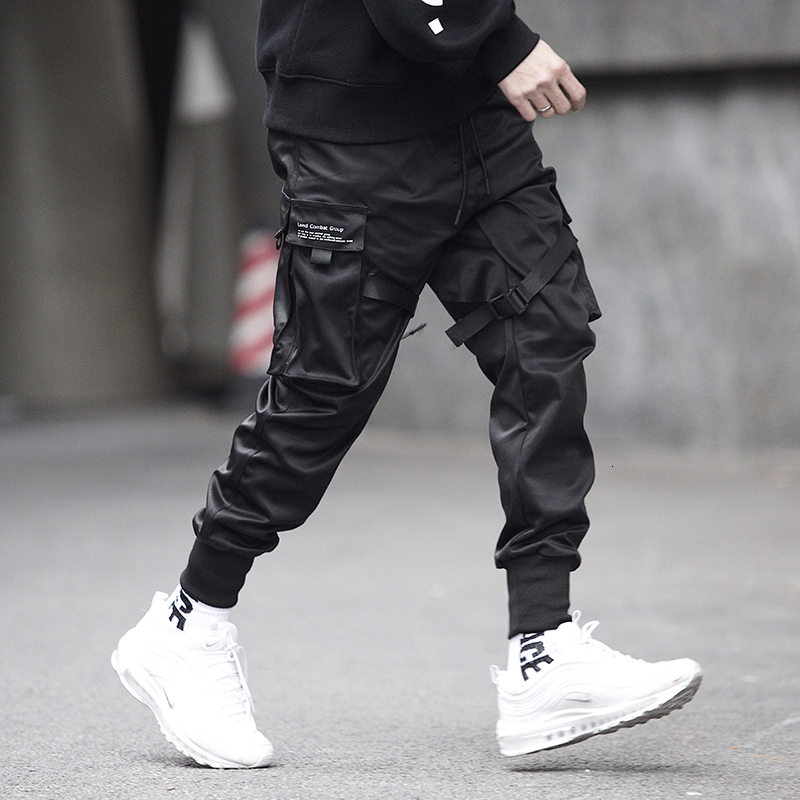 

Men' Pants Kpop hip hop motorcycle pants, men' racing black, casual, harajuku, urban fashion, reflective, techwear 6R9B, 1# shoe box