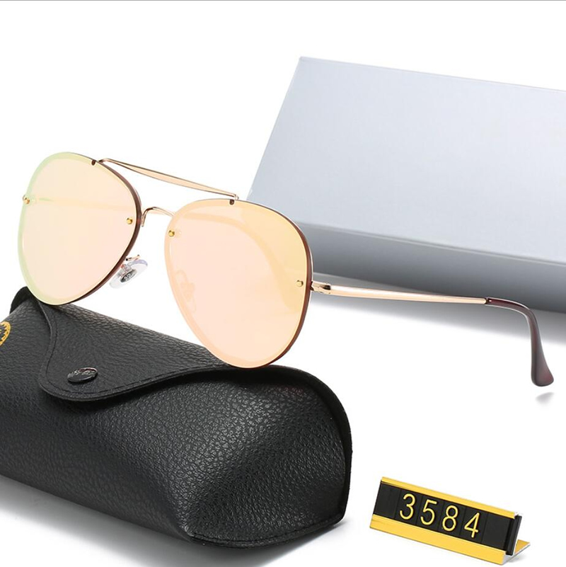 

3584 Fashion Polarize Sunglasses For Men Women Lady Aviator Pilot Glasses UV400 Shades Mirror Lens Metal Frame Brand Designer Eyeglasses Spo, White;black