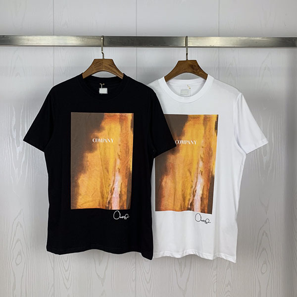 

CPTOP shirt Fashion Luxury Printed top High Quality Brand tee Casual Street tees luxurys designerss tops1 Designers T Shirts Mens, White;black