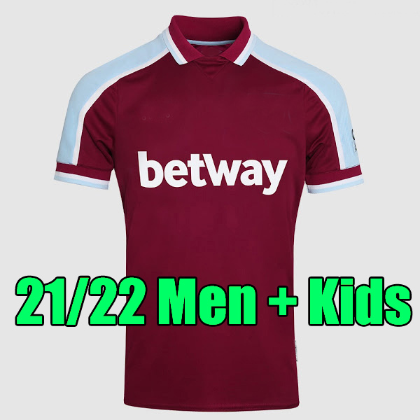 

Top thailand 21 22 soccer jerseys 2021 2022 LINGARD HAM ANDERSON RICE NOBLE football shirt men + kids kit sets uniform, Home men
