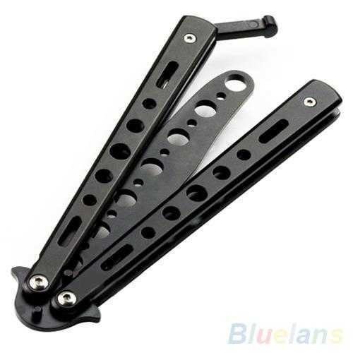 

Hot Black Metal Practice Butterfly Trainer Training Knife Dull Tool 1SZ5