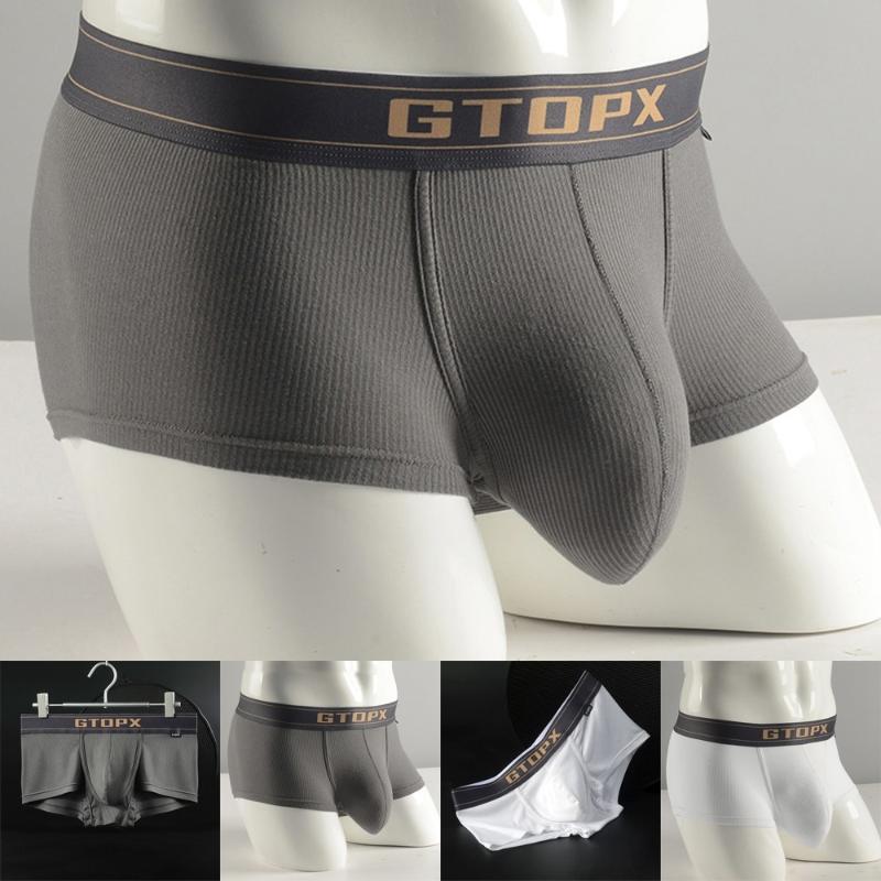 

Underpants Seamless Ice Silk Smooth Boxers Sexy Men's Briefs Breathable Underwear Shorts Bulge Pouch Lingerie Sleepwear, Black;white