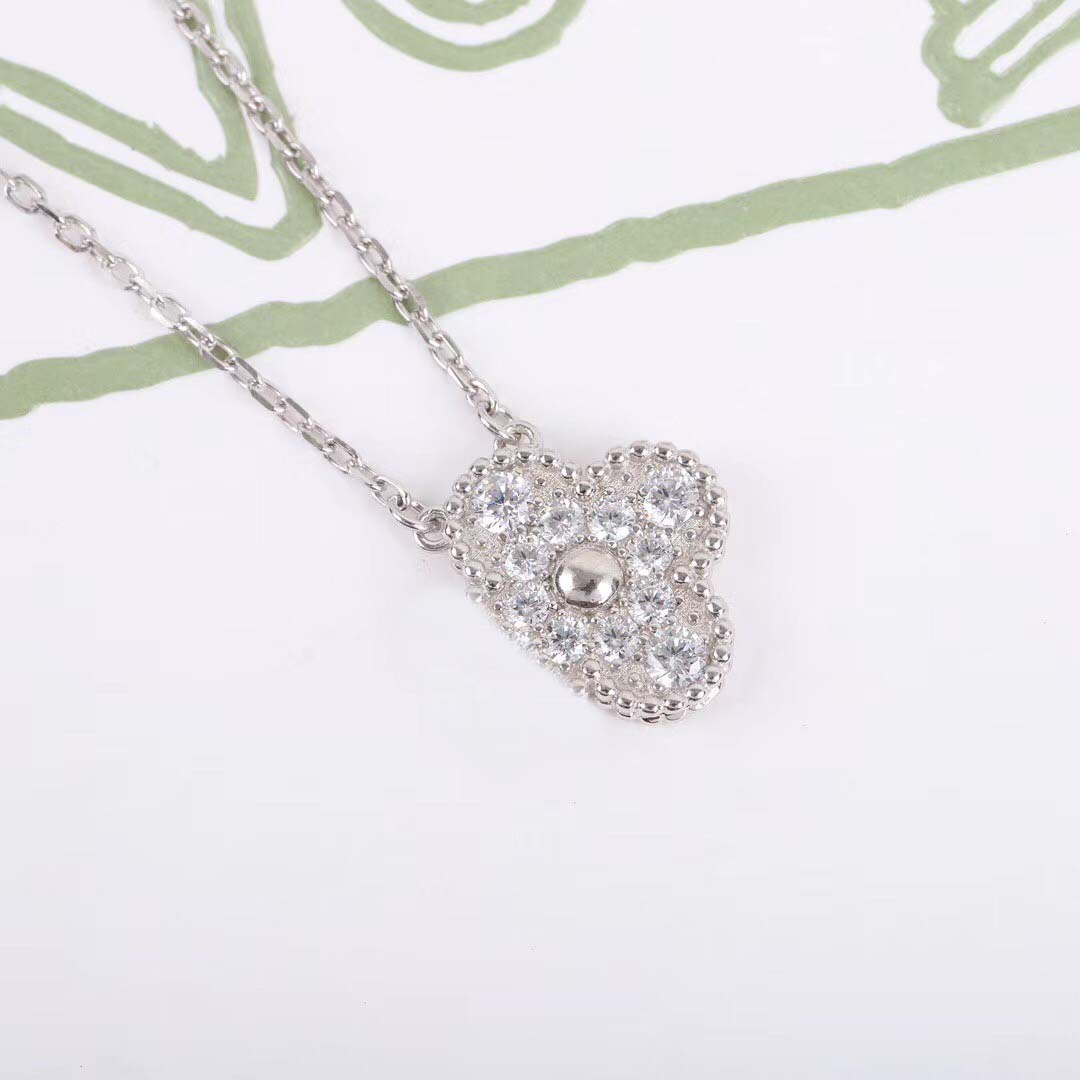 

S925 silver pendant necklace with sparkly diamond bracelet five six flowers for women wedding jewelry gift have box PS4220