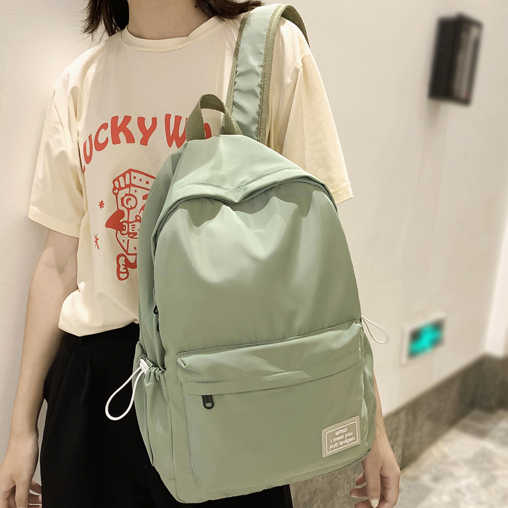 

Female Vintage cute teenage girls waterproof nylon kawaii backpack luxury student school book bags, Beige