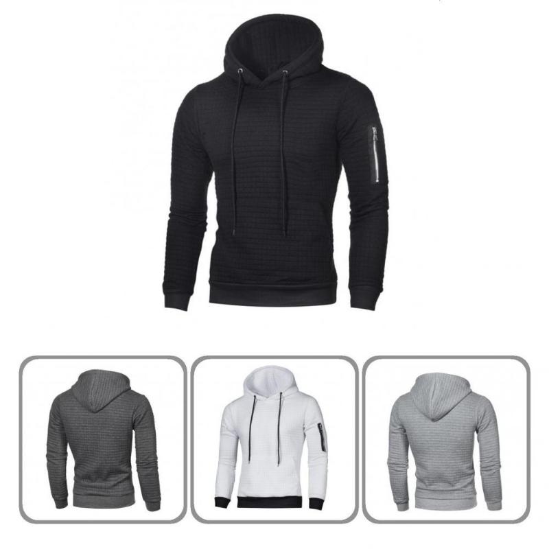 

Men's Sweaters Autumn Hoodie Solid Color Fit Long Sleeve Leisure Men For School, White;black