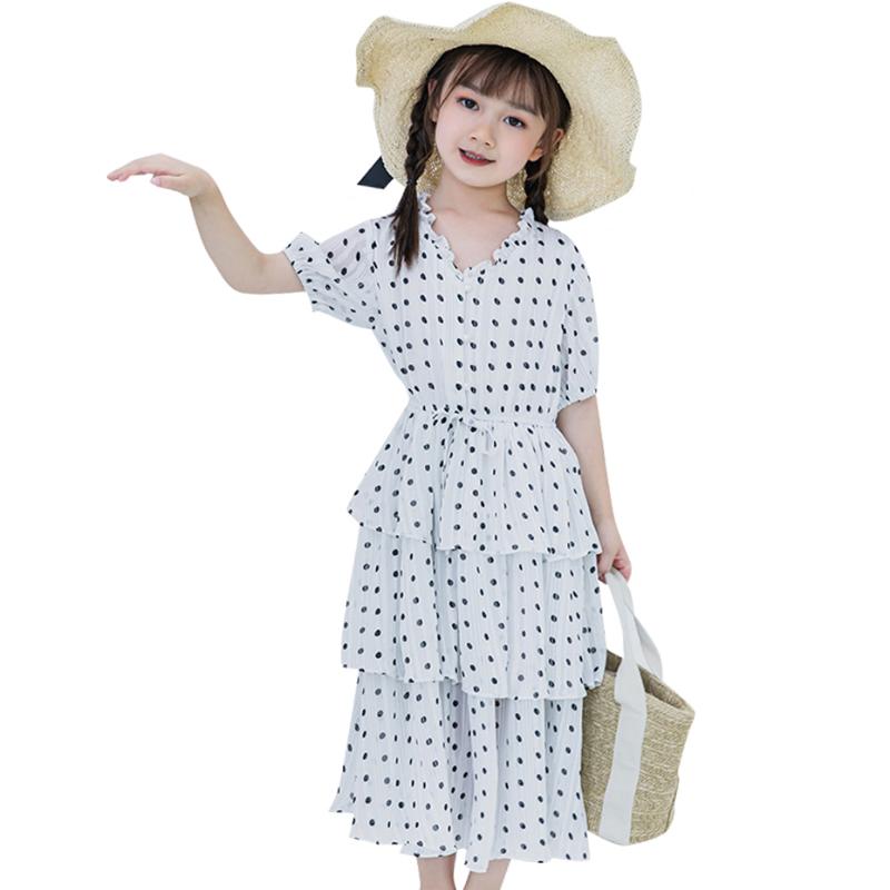 

Girl's Dresses Girls Summer Dress Dot Pattern Casual Style Kids Teenage Clothing 6 8 10 12 14, 0699808-1