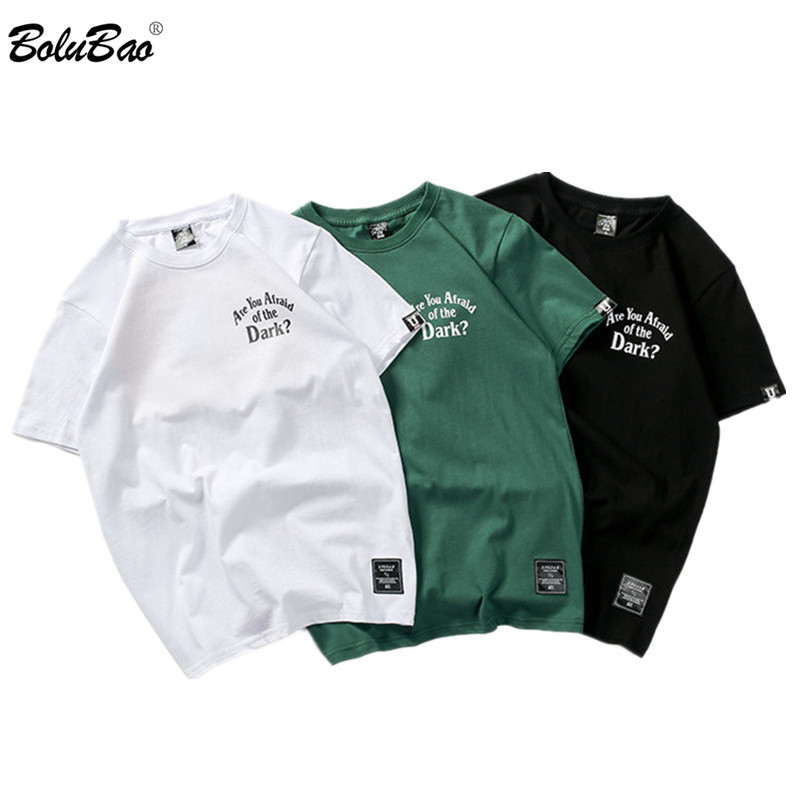 

BOLUBAO Brand Fashion Men T-Shirts Summer Hip Hop Men's T Shirt Male Casual Cotton Letter Printing T-Shirt Top 210518, Green